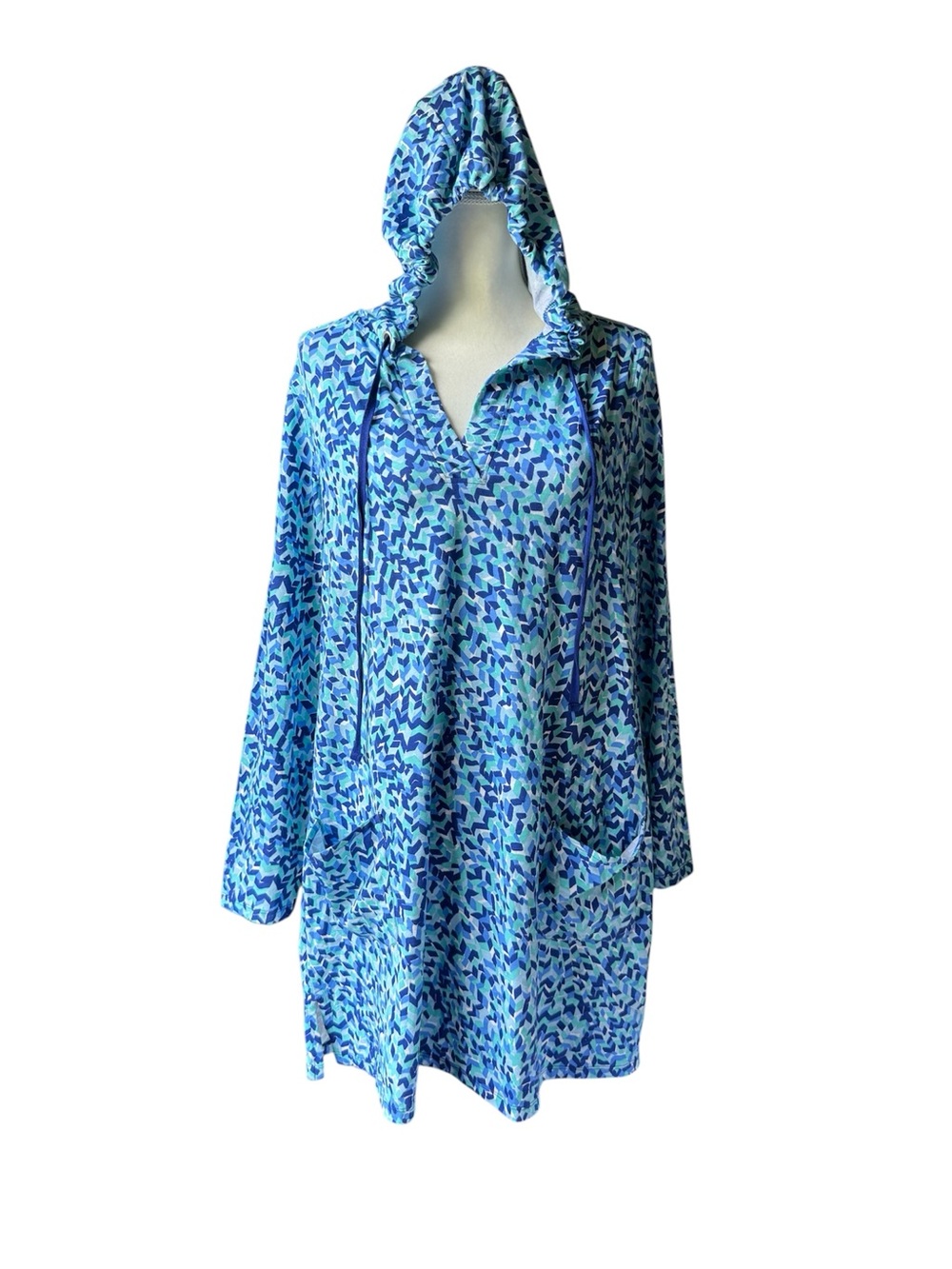 Coolibar Blue & Teal Patterned Beach Cover-Up Dress